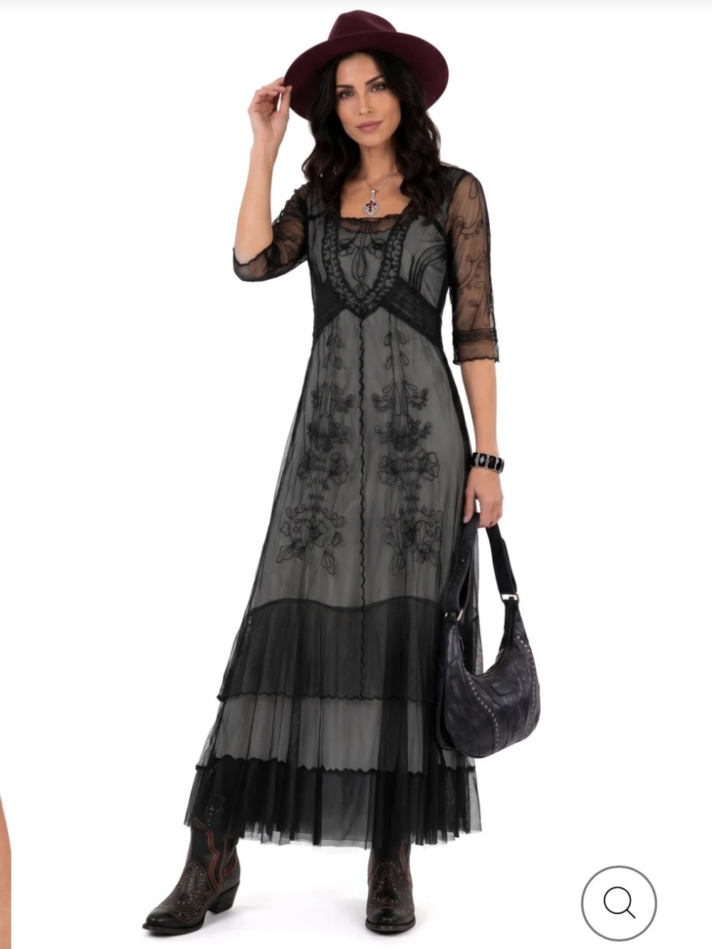 Nataya Black Lace Midi Dress NWT small